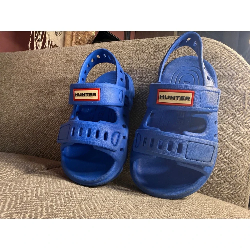Hunter Little Kids Dottie Slingback Blue EVA Casual Flat Sandals HKDOTTIE US 8